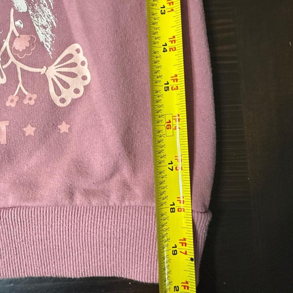 Janis Joplin Kids Sweatshirt 14/16 Nostalgia Rose Pink Graphic Pullover - Picture 6 of 6